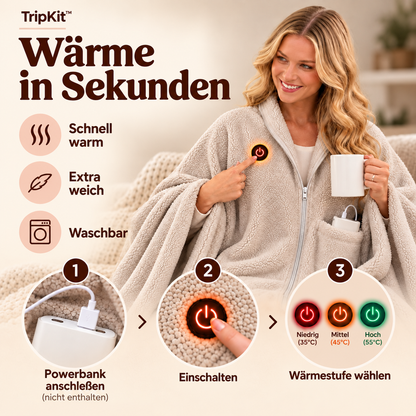 Beheizbare Reisedecke